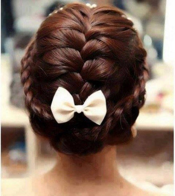 braided updo bow