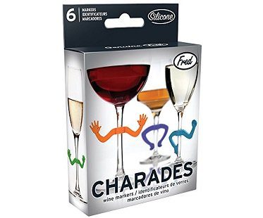 charades wine glass markers box