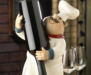 chef wine bottle holder