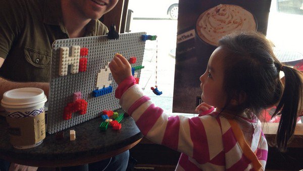 child playing lego macbook case