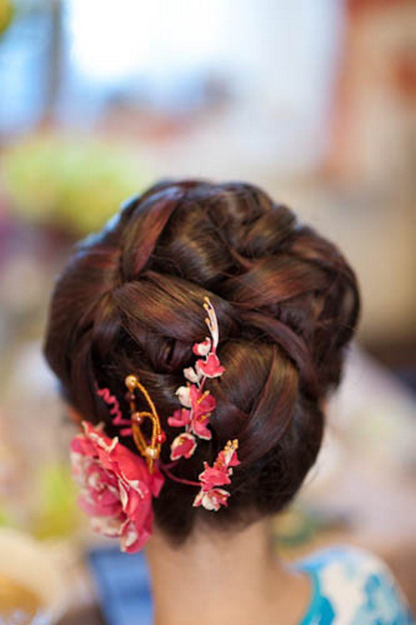 chinese floral updo