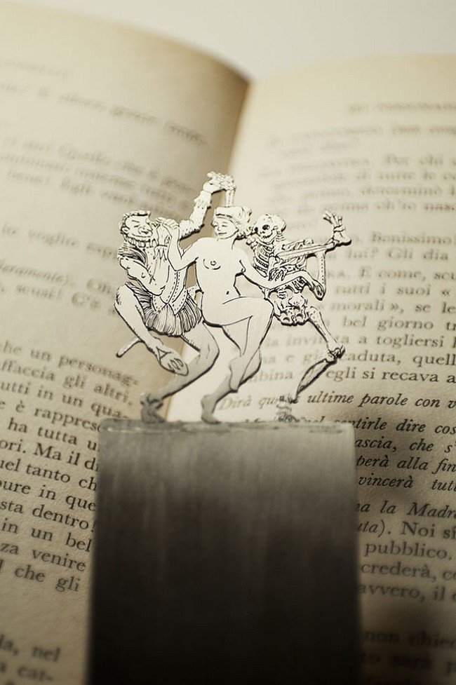 dancing woman devil skeleton silver bookmarkdancing woman devil skeleton silver bookmark