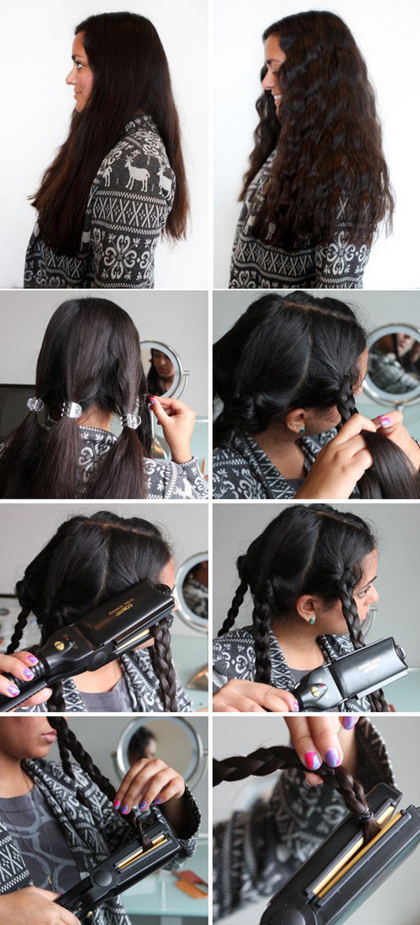 flat iron braids