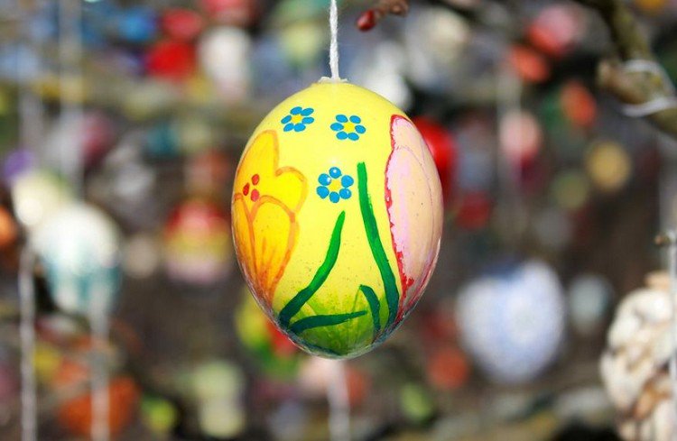 floral painted egg