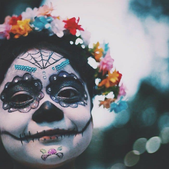 flower hair day of dead girl