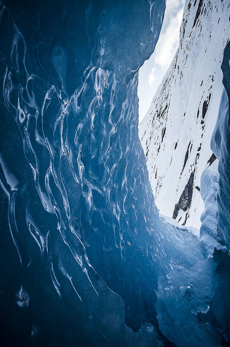 glacier mottled ice wall