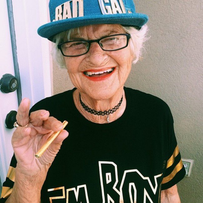 grandma bad gal smoking