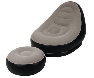 inflatable lounger and ottoman grey
