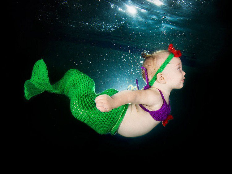 knitted mermaid underwater babies seth casteel