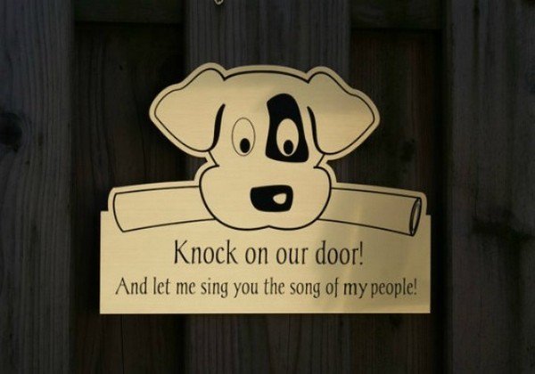 knock on our door sign