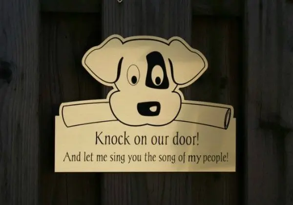 knock on our door sign