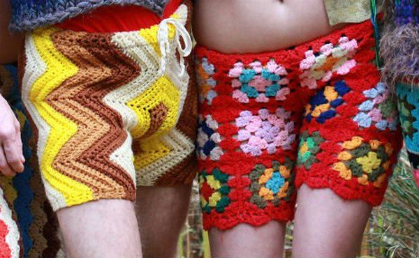 male female crochet shorts