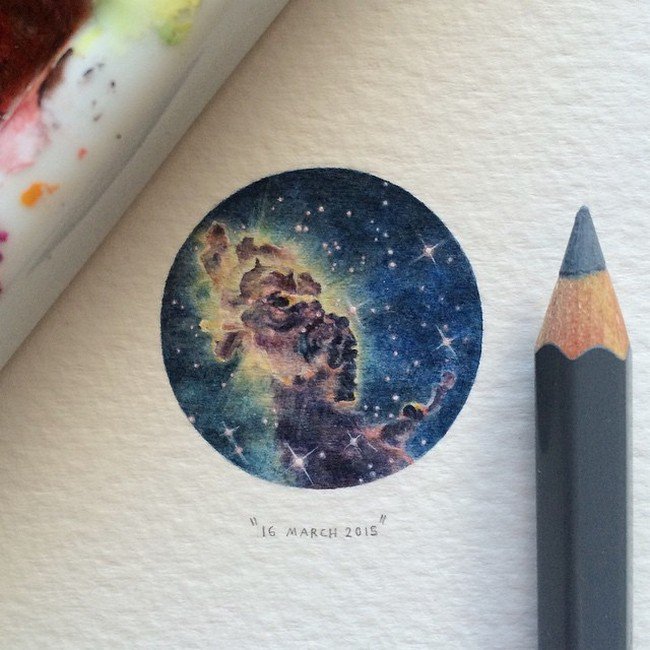 march space tiny painting