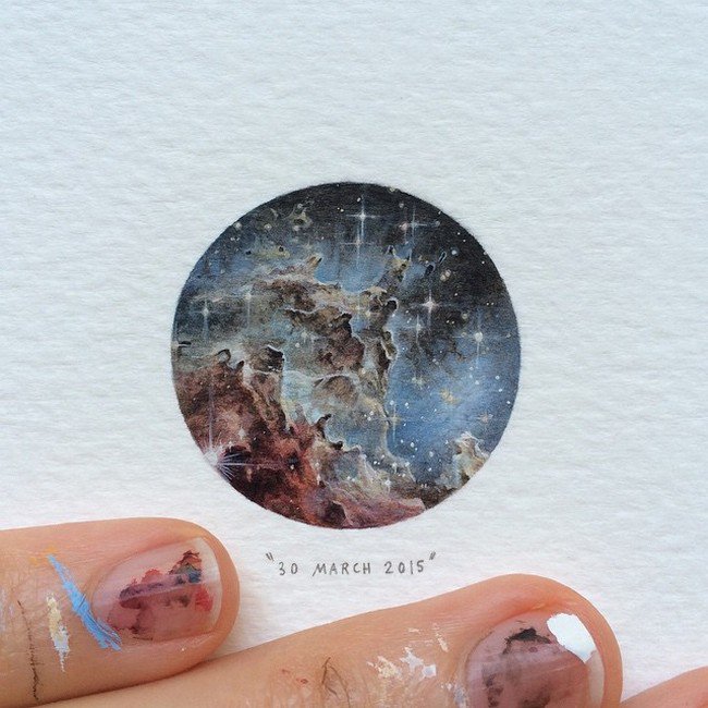 march stars rocks tiny painting lorraine loos