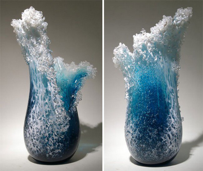 ocean wave vase duo