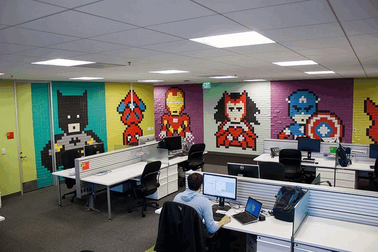 office post it murals