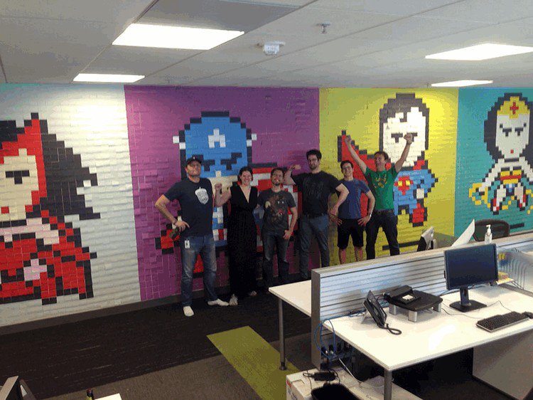 office staff mural