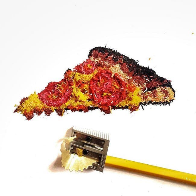 pencil shaving pizza