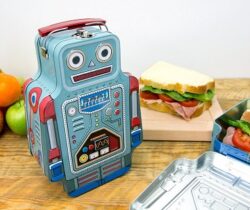 robot tin lunch box