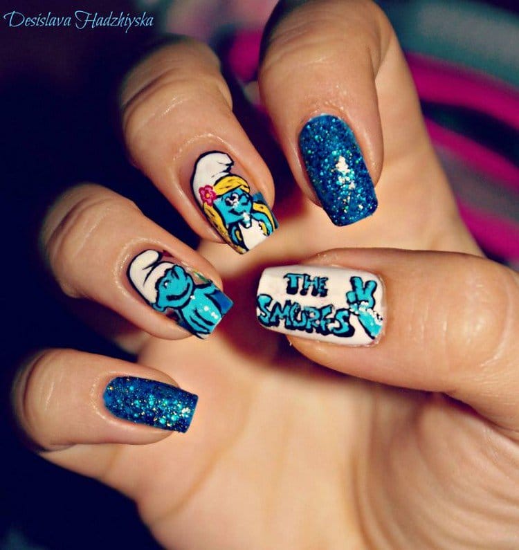 smurfs nails