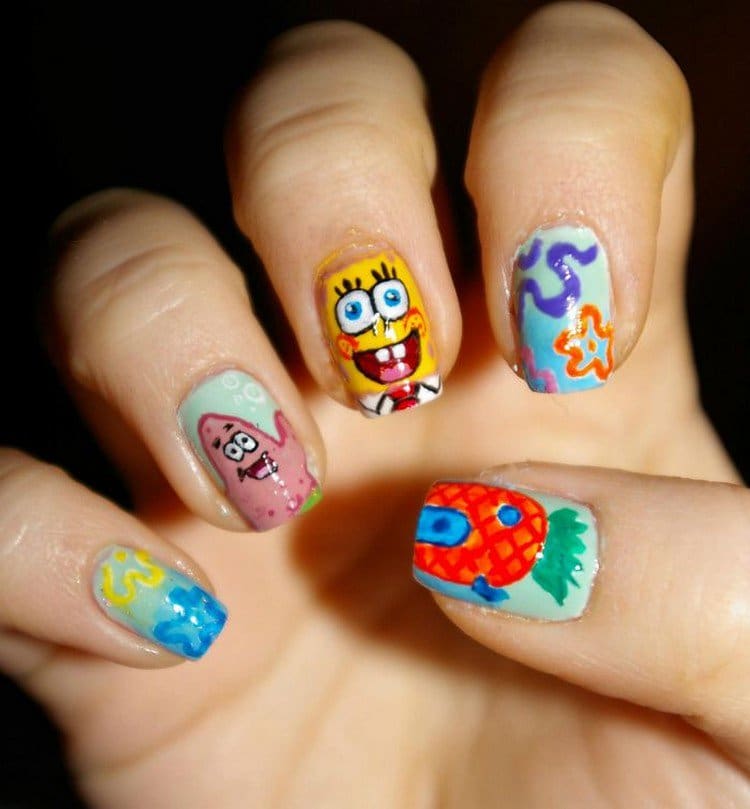 sponge bob nails