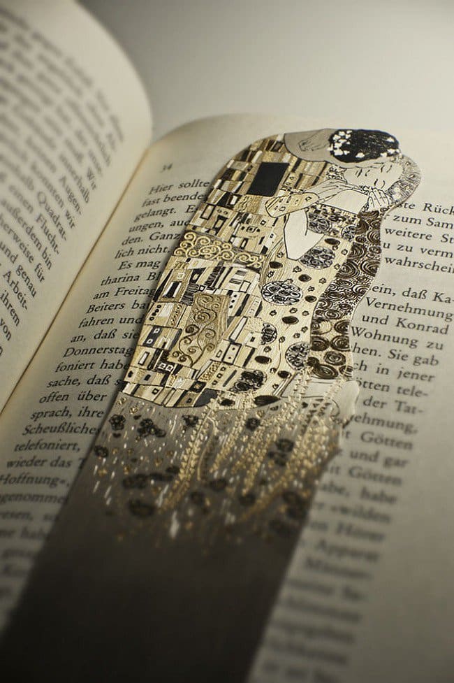 the kiss silver bookmark