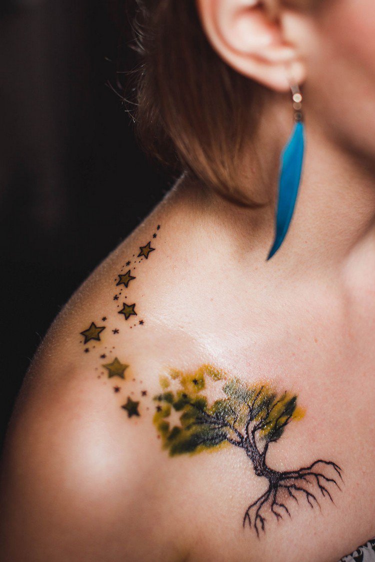 tree stars tattoos