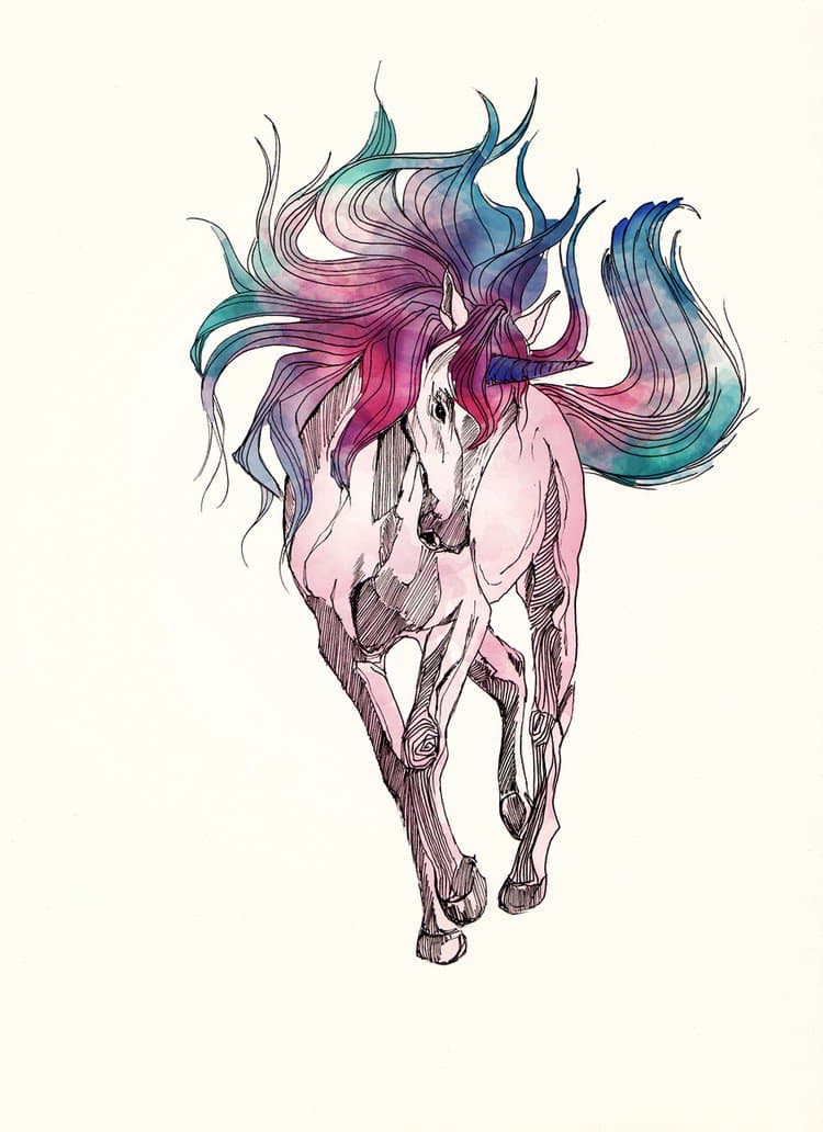 unicorn line art