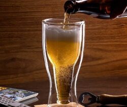 upside down beer glass