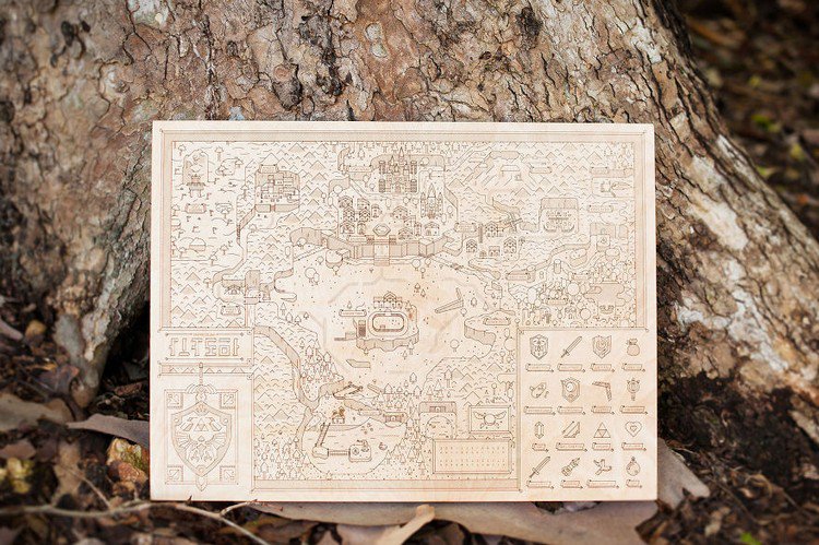 wooden hyrule map outdoors
