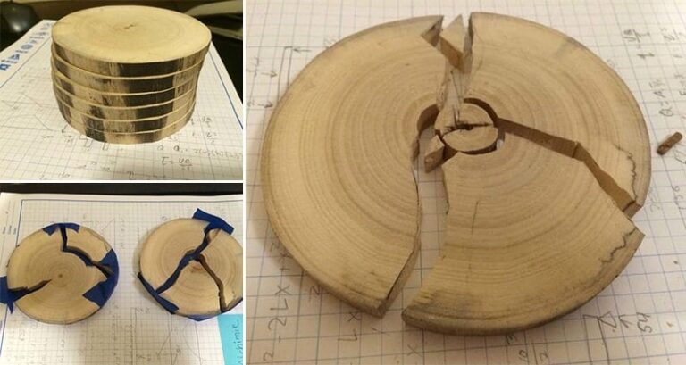 DIY Cracked Wood Blue Goo Coasters