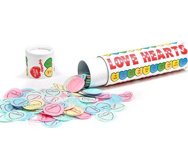 Love Hearts Party Confetti tube