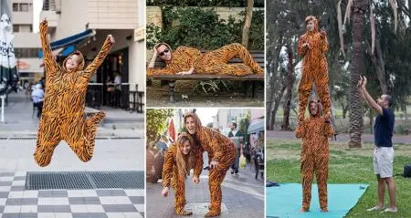 Photographer Gets Random People To Pose In Tiger Suit