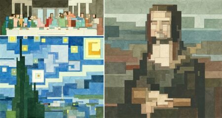 Pixelated Watercolor Versions Of Famous Paintings