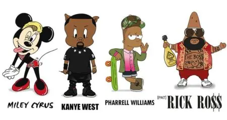 Pop Stars And Cartoon Characters Mix