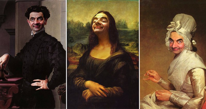 Rowan Atkinsons Face Into Historic Paintings