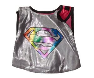 Supergirl Caped Bib And Booties silver