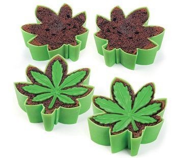 cannabis leaf cake molds green