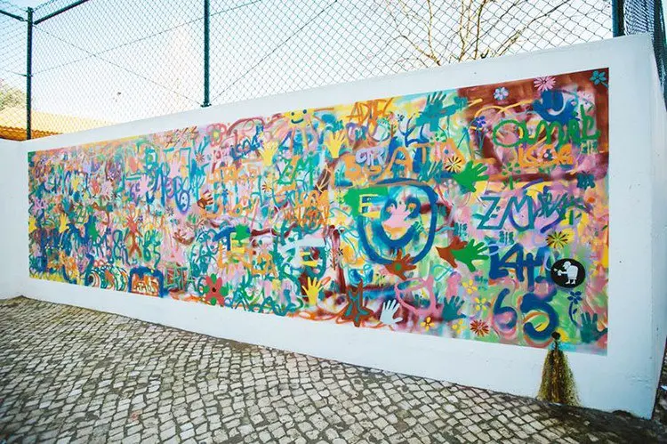 colorful graffiti wall