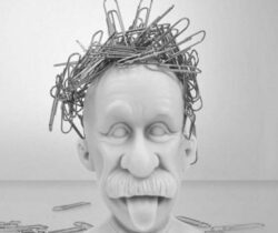 einstein magnetic paper clip holder