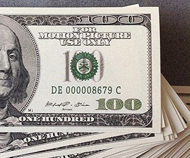 fake money stack close up