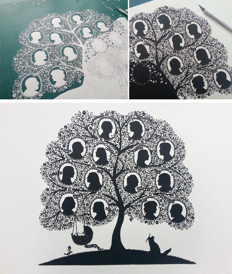 family tree paper cut