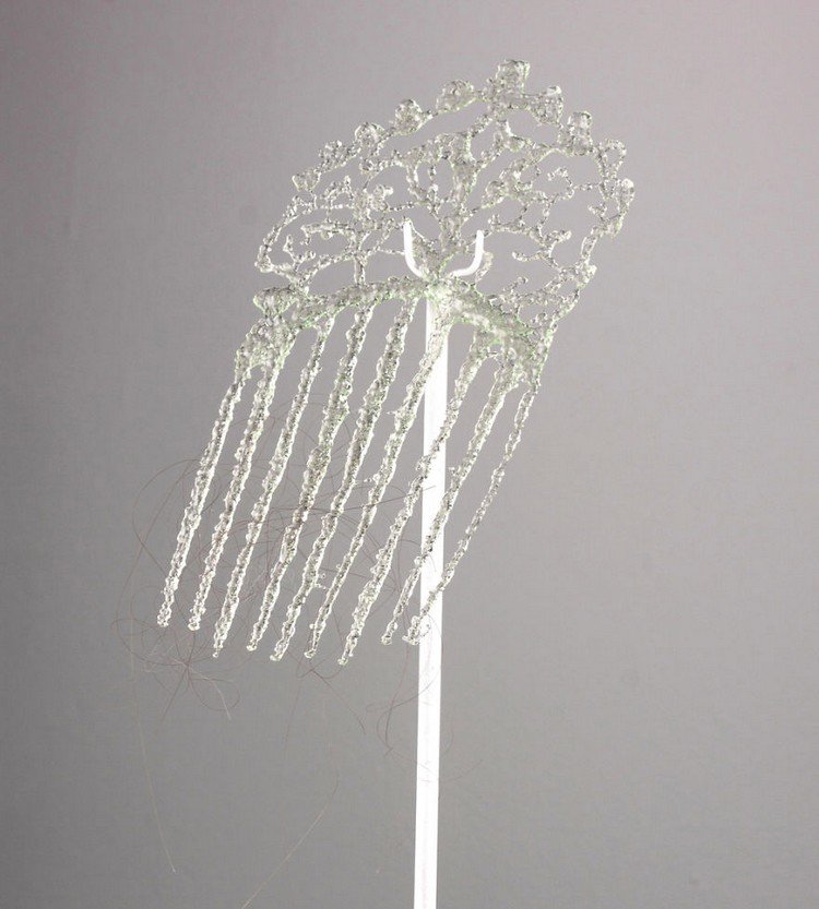 glass hair comb