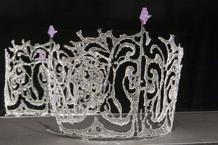 glass ice crown purple