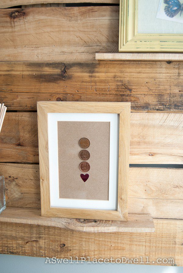 heart coins frame