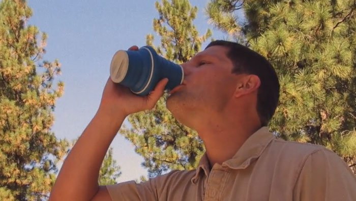 man drinking hydaway