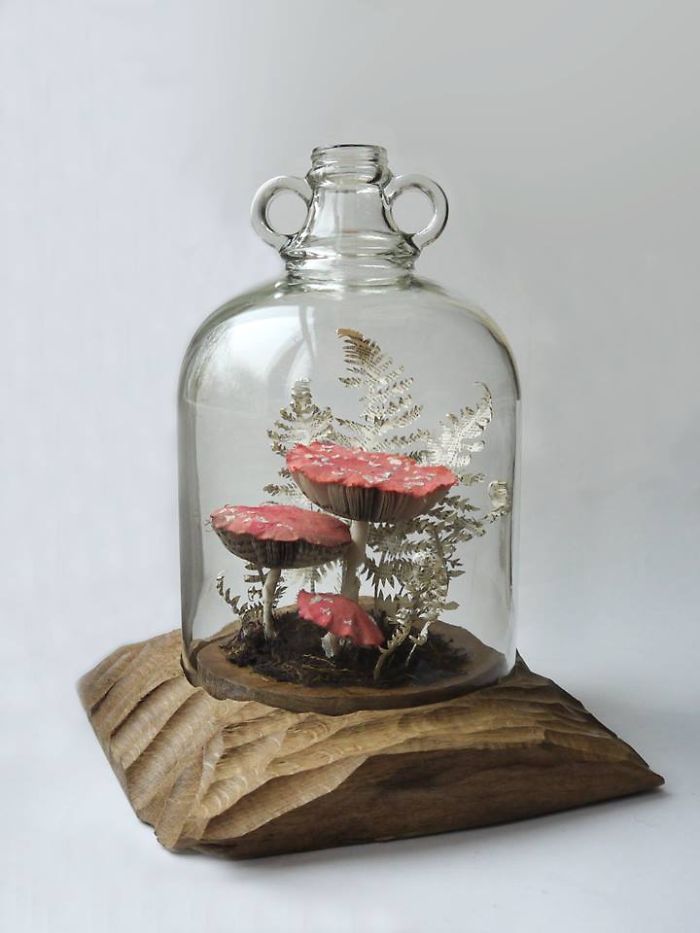 mushroom sculpture bottle