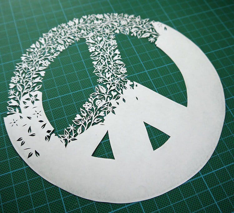 peace paper cut