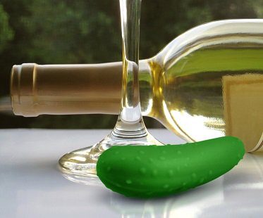 pickle bottle stopper wine glass