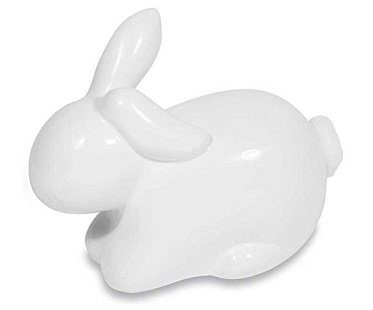 rabbit cotton ball dispenser white